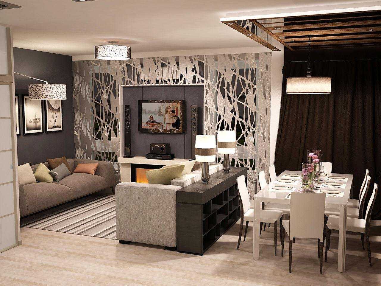 Интерьер кухни-гостиной (65 фото): дизайн совмещенных столовой и зала в квартире, красивые обои в соединенных комнатах в коттедже