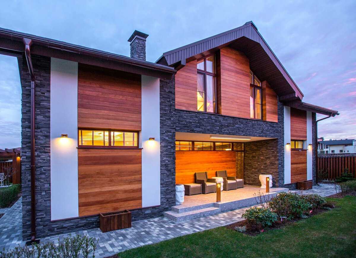 Дизайн фасада частного дома снаружи: варианты красивого экстерьера
 - 49 фото