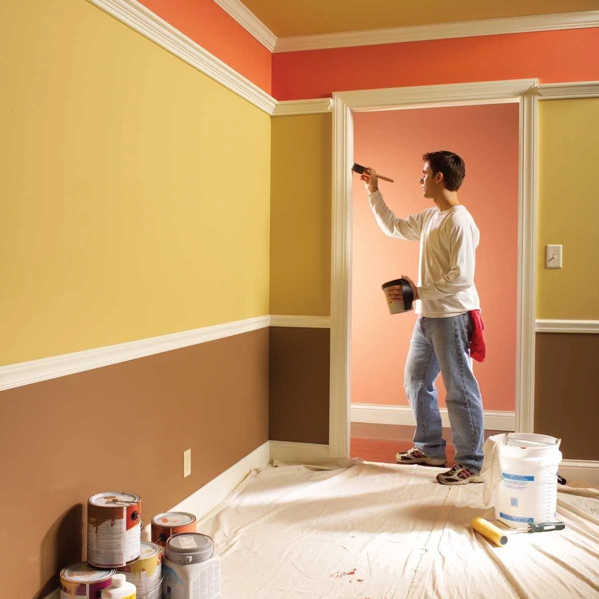 Покраска стен в квартире: выбор краски, дизайн, нанесение