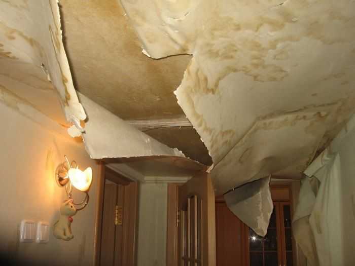 Затопили натяжной потолок: фото откачки, соседи залили, ремонт после воды, сколько выдерживает, убрать в квартире