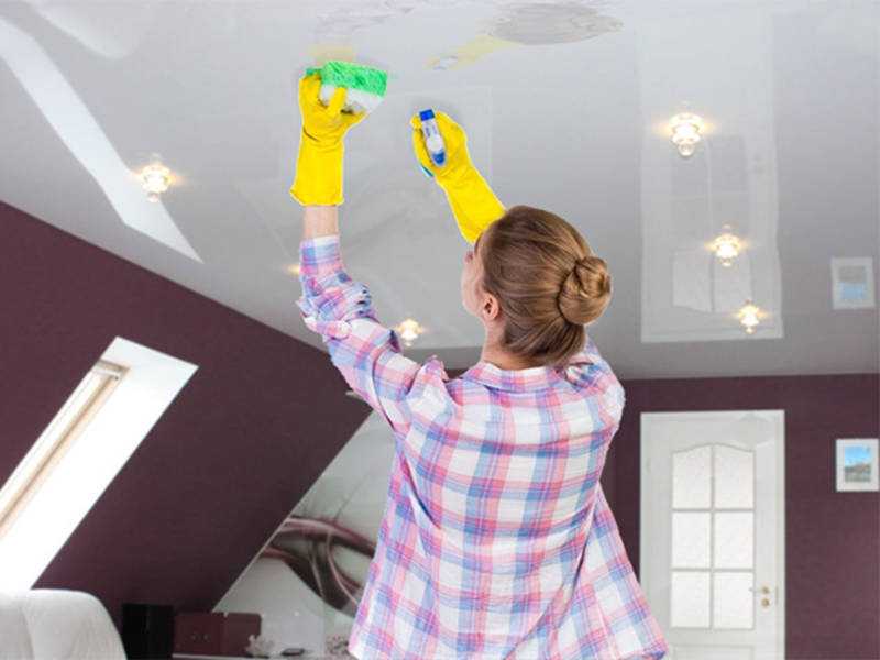 Как помыть натяжной потолок матовый без разводов в домашних условиях? как правильно ухаживать, уход - чем и как можно почистить