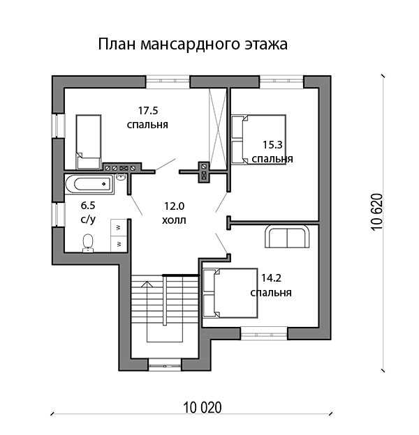 Проект мансарды (62 фото): примеры внутренней планировки этажа мансарды в частном доме, двускатная мансардная крыша и другие варианты конструкций