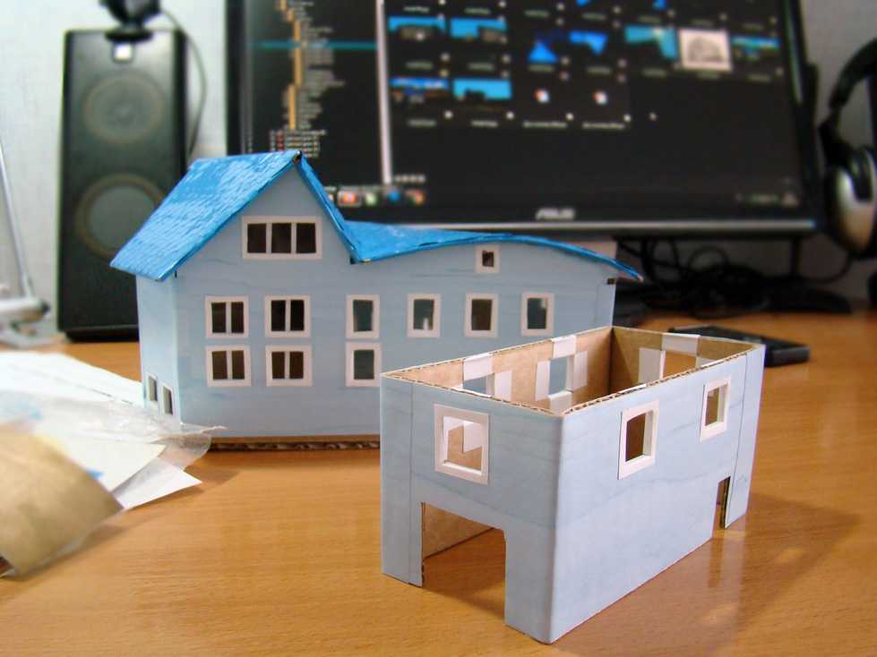 Макет модель мастер-класс моделирование конструирование макет загородного дома бумага картон