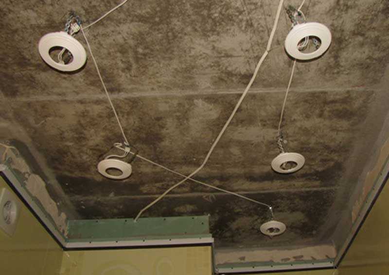 Освещение в ванной комнате с натяжным потолком — точечные светильники для натяжных потолков в ванную, потолок с подсветкой, потолочные светодиодные светильники
