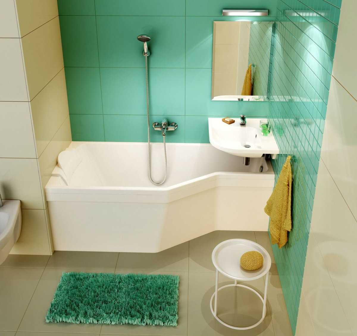 Ассиметричная ванная в угол или прямой формы из чугуна или акрила: какие размеры трапециевидной стандартной, самой большой и маленькой формы