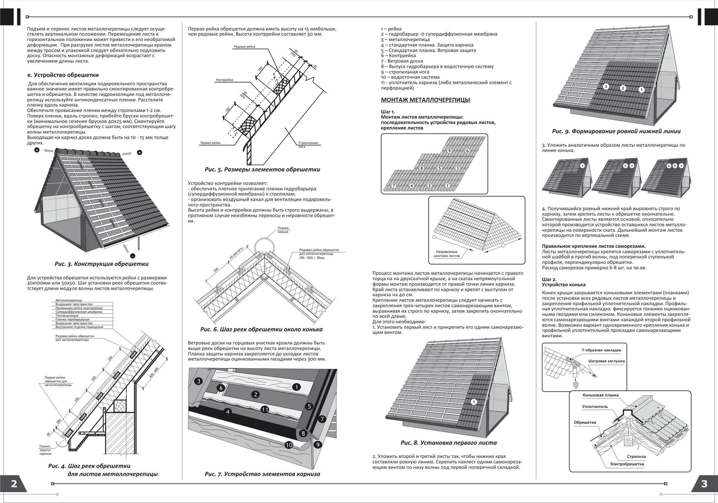 Укладка металлочерепицы шаг за шагом: технология, схема, инструкция по монтажу, видео и фото