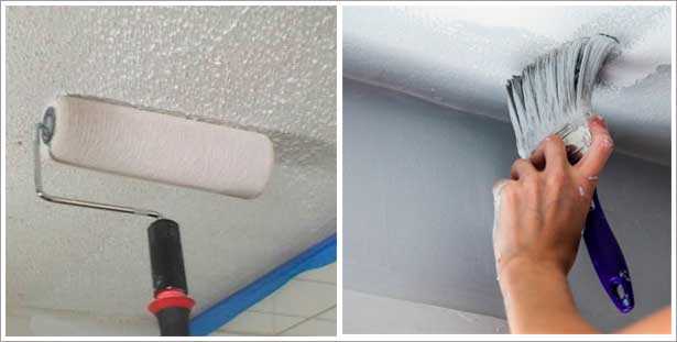 Как покрасить потолок из гипсокартона: красим без разводов