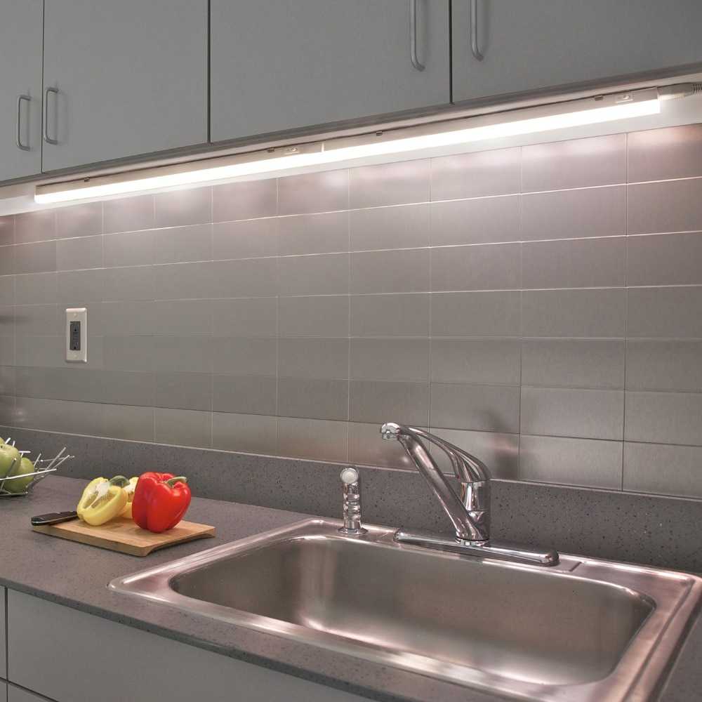 Подсветка кухни светодиодной лентой: параметры выбора и монтаж освещения